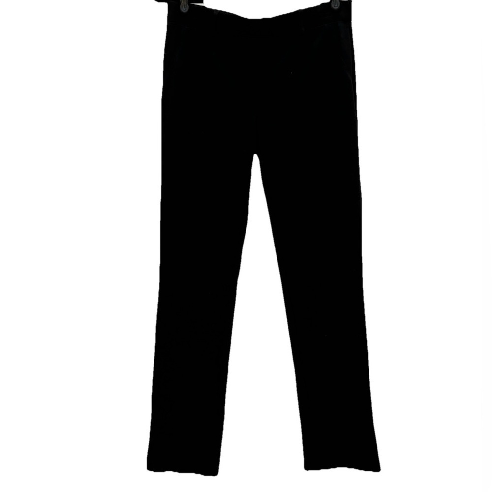 Express Mid Rise Pull On Straight Leg Stretch Ponte Trouser Pants Black Small - Picture 3 of 7